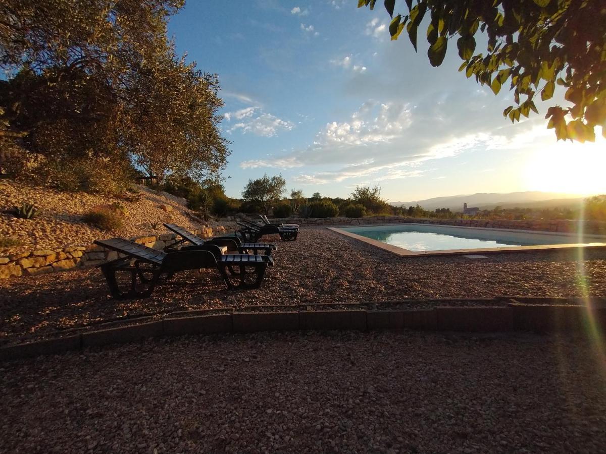 Les Agaves Piscine Panoramique Vue Exceptionnelle Panzió Grospierres Kültér fotó