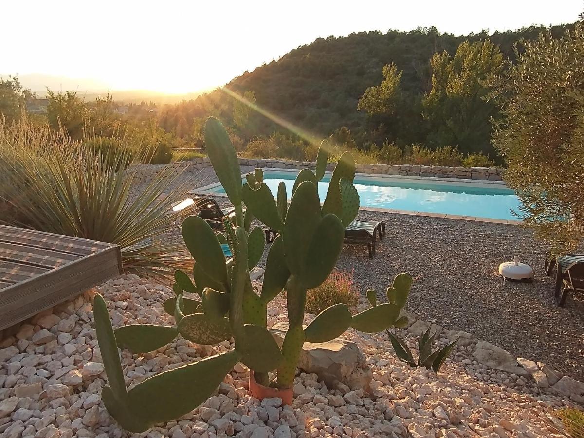 Les Agaves Piscine Panoramique Vue Exceptionnelle Panzió Grospierres Kültér fotó